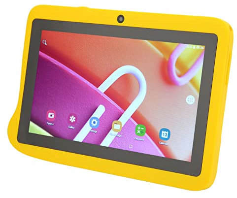 Tableta para Niños, 7 Pulgadas 1960x1080 IPS HD 2.4G 5G WIFI 4GB RAM 32GB ROM 8 Core Processor Android 10 Toddler Tablet con GPS, Bluetooth 5.0, Batería 5000mah, Altavoces Y Cámara Dual(Amarillo)
