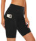 SIMIYA Radlerhose Damen, Kurze Leggings mit Handytasche Blickdichte High Waist Sporthose Damen Kurz, Sport Shorts für Gym（Schwarz,XS）