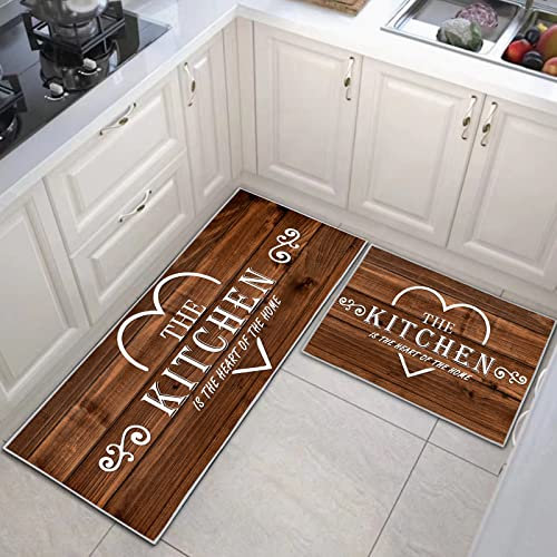 JEFFEL Juego de Alfombrillas de Cocina Antideslizantes y duraderas, 2 Piezas Lavables para Cocina, lavandería, Dormitorio (C, 40 x 60 + 40 x 120 cm)