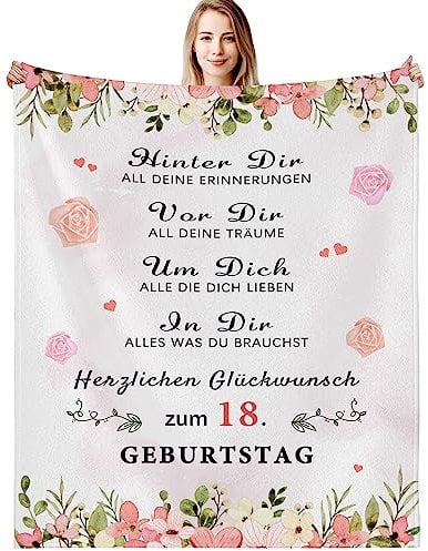 G-dake 18. Geburtstag Mädchen Geschenke, Kuscheldecke Geburtstagsgeschenk für Frauen Beste Freundin Schwester Tochter zum Geburtstag Geschenkideen, Flauschige Fleecedecke 130x150cm