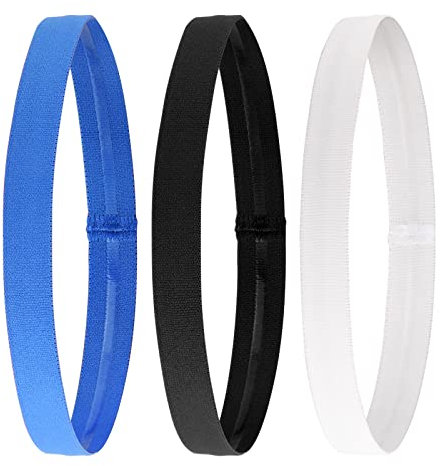 3 Stück Stirnbänder für Damen, Sport Stirnband Elastisch Haarbänder Breit Haarreife rutschfeste Haarband Sportliche Stirnband, Anti Rutsch Schweißband für Jogging, Laufen, Wandern