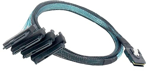 WLGQ Mini SAS SFF-8087 auf 4 SAS 29-polige SFF-8482 0,5 m Array-Festplattenkabel