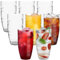 HEFTMAN Kunststoff-Becher, Set mit 8-550 ml, Acrylgläser mit Wirbel-Design, stapelbar, wiederverwendbar, für Garten, Picknick, Camping, Grillen, Partys oder den täglichen Gebrauch (transparent)