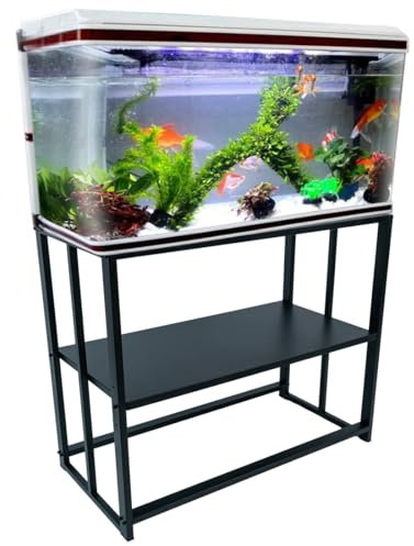CStern Aquariumständer,Metall Aquarienschrank,Aquarium Unterschrank,Aquarium Tisch Mit Stauraum,unterschrank aquarium,92*74*46cm,Schwarz