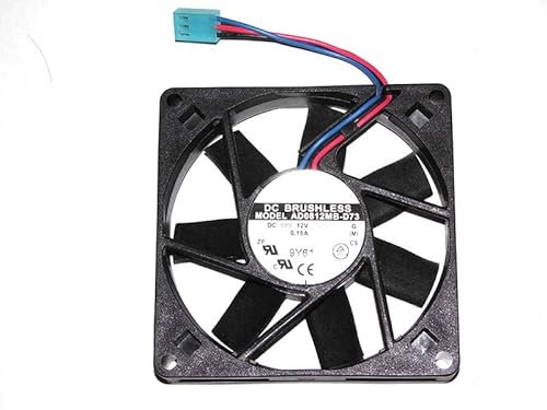 Zyvpee Ventilateur carré 3 fils AD0812MB-D73 12 V 0,15 A 8 cm