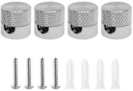 smartect Aluminium Wand- und Deckenpins für Textilkabel [4 Stück, Geriffelt, Metall] Deckenbefestigung mit Schrauben und Dübeln, Affenschaukel Aufputz-Kabelhalter für eigenes DIY Projekt