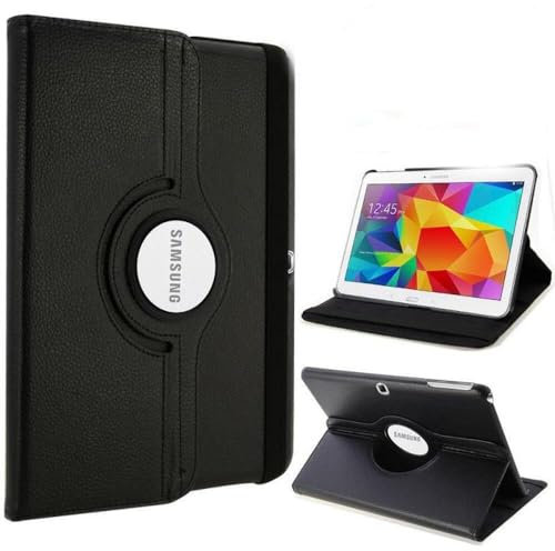 Custodia in pelle con rotazione a 360° per Samsung Galaxy Tab 4 10.1 SM-T530/T531/T535, colore: Nero
