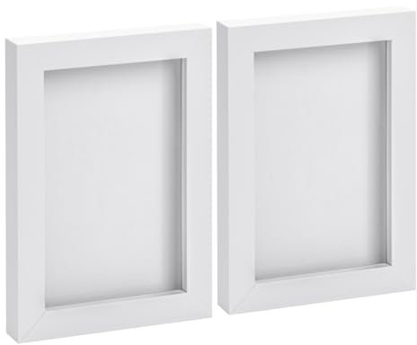 Nicola Spring 2X Weiß 4 x 6 Bilderrahmen - Glas Öffnung Heim Küche Bild Wand Hängend Landschaft Porträt Anzeige mit Ständer