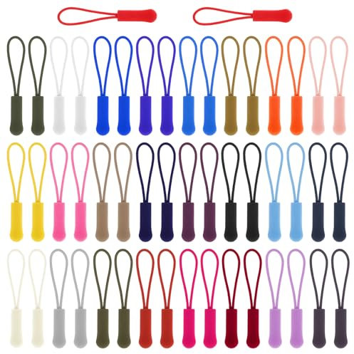 50 Stück Reißverschluss Zipper Bunt Reißverschluss Zieher Zipper Set Ersatz Reißverschlussanhänger Set Ersatz Reißverschluss Anhänger Universal Reparatur Set Ersatzteile Für Koffer Rucksäcke (bunt)