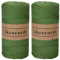 Likeecords 2 Rollen Makramee Garn 4mm x 130m Premium Polyester Kordelband Polypropylene Yarn Nylonschnur für Handwerk Häkelgarn für Taschen Wohndekorationen Umhängetasche Handtasche （Erba Verde）