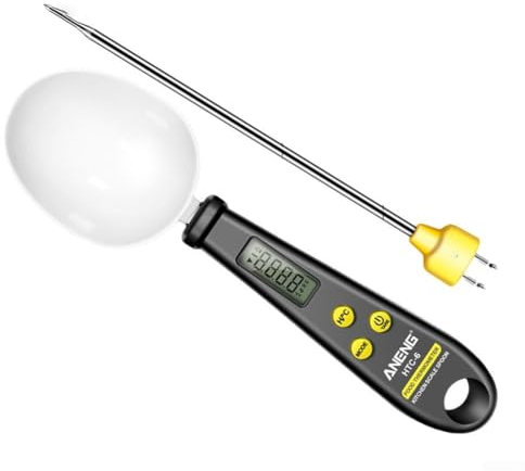 HTC 6 Multifunctional Spoon Scale Thermometer, Intelligent 2 in 1 Kitchen Tool (White)