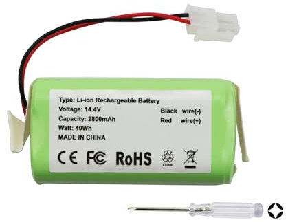 K KYUER 14.4V Rechargeable Akku für ILIFE A4s A4s Pro A6 A7 A8 A9 A10 V3X V7 V7S V7 Pro V7 Plus W400 W400s W450 Robot Vacuum Cleaners PX-B020 4INR19/66 M26-4S1P-1 Staubsauger Battery 2800mAh