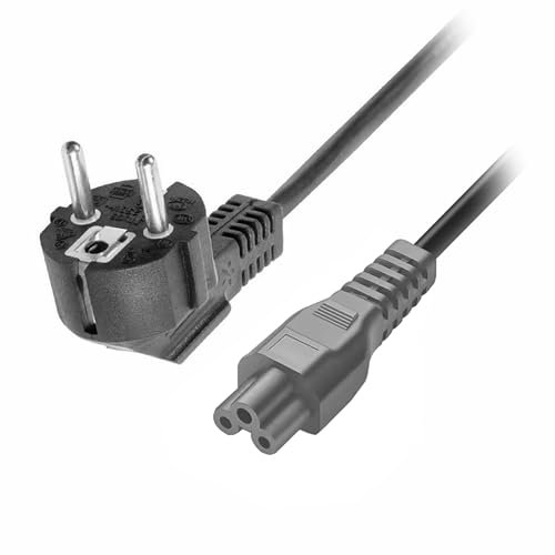 J49C Kaltgerätekabel Netzkabel Stromkabel - CEE 7/7 auf C5 3-polig, AC Stromkabel für Laptop Notebook Netzteile, Monitore, Scanner, Drucker, LED TV