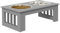 PawHut Raised Dog Bowl Feeding Bowls with Stand for Extra Small and Small Dogs Elevated Pet Bowls Water Food Feeder 44L x 24W x 15H cm - Grey