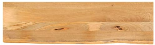 vidaXL Tischplatte, Holzplatte mit Baumkante, Massivholzplatte für Esstisch Couchtisch, Ersatztischplatte, 110x20x3,8cm Massivholz Mango
