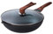 XUHONGYA Sartenes De Cocina Wok Premium con Tapa De Cristal, Sartén Wok con Tapa, Sartén para Tortilla De Huevos W, Apta para Placas De Inducción, Eléctricas Y De Gas(White Glass Lid,32cm)