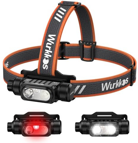 Wurkkos HD16 Linterna Frontal Recargable, Linterna Superbrillante De 2500 LúMenes, Linterna Frontal Led Con Sensor De Movimiento, Modo De Foco E InundacióN, Luz Roja, Base MagnéTica, IP66