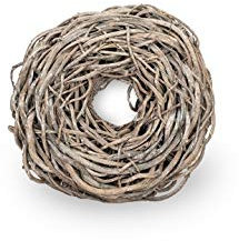 NaDeco Lianen-Kranz, gefrostet, in Weiß, mit Durchmessern von 38, 48, 65 und 85 cm erhältlich | Deko-Kranz | Deko-Kranz | Türkranz | Rebenkranz | Kranz aus Wurzeln | Naturkranz, Größe:Ø 38 cm