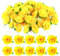 Yellow Roses Artificial Flowers, 50 Pcs Artificial Roses Flower Heads Real Looking Fake Silk Rose Heads for DIY Crafts Floral Arrangement Wedding Bridal Bouquets Party Cake Decoration (4cm)