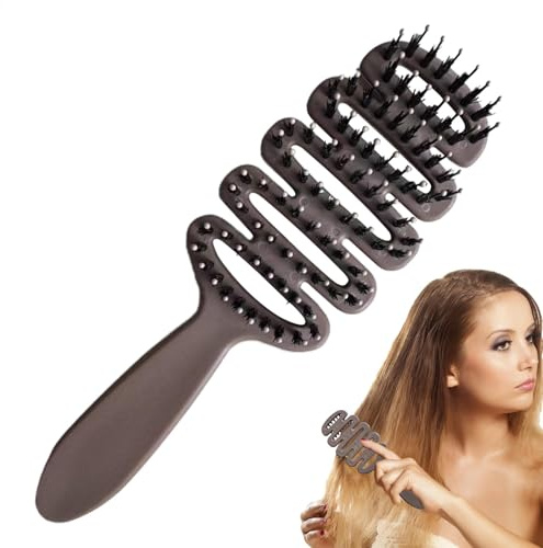 Haarbürste Mit Wildschweinborsten Haarbürste Ohne Ziepen Entwirrbürste Detangler Bürste Kopfhaut Massagebürste, Für Damen,Herren & Kinder, Optimal Für Dünner Werdendes Haar