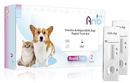 Anbio 2 x Giardien Schnelltest Hund & Katze - Giardien Test bei Darmparasiten und Durchfall Für Hunde & Katzen