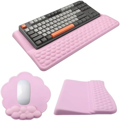 Ergonomic Computer Keyboard Stand with Wrist Rest Mouse Pad 2-in-1 Keyboard Riser Non-Slip Gel Support Pad for Typing, Gaming, Office and Home Setup Wrist Pain Relief