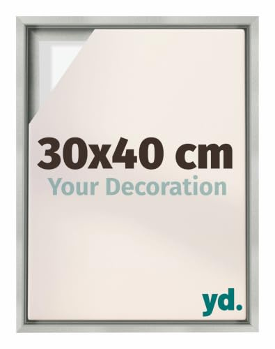 yd. Schattenfugenrahmen 30x40 Silber Matt - Rahmen für Leinwand - MDF Lyon | Schattenfugenrahmen für Leinwände, Geeignet für Leinwände bis 2 cm Dicke, Ohne Rückwand und Glas, Made in Holland