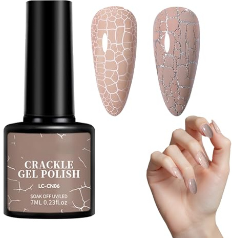 fayarrd Langanhaltender Nagellack, Crackle Nagellack - Crackle Gel Nagellack, Vorräte Sammlung, für Frauen für Salon, Zuhause, Urlaub, Tanz, Dating