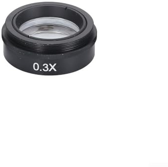 Barlow Auxiliary Objective Glass Lens for Industrial Video Microscope Cameras, 0.3X–2X Magnification, C-Mount, 42mm Thread(0.3X)