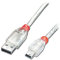 Lindy Câble USB 2.0 A vers Mini-B, Transparent, 0,5m