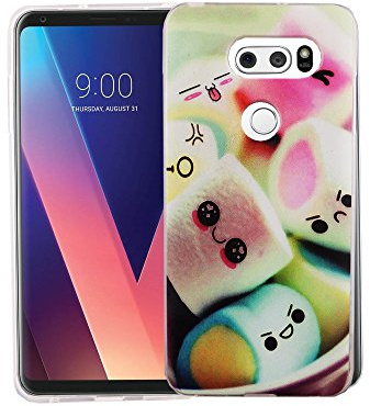 König Design Handyhülle kompatibel mit LG V30 Silikon Case Hülle Sturzsichere Back-Cover Handyhülle - Marshmallows