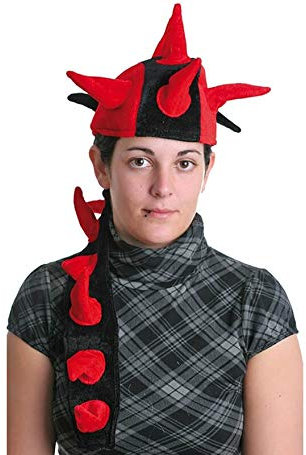 EuroCarnavales Hut mit Hörnern und Steppdecken, Rot und Schwarz