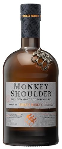 Monkey Shoulder Smokey Monkey Blended Malt Scotch Whisky , 70cl , 40 Percent ABV , Iconic Taste with Dry Peaty Notes, Creamy Sweetness, and Spice