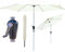 GlamHaus Garden Parasol Tilting Table Umbrella for Outdoors 2.7m, Crank Handle, UV 40+ Protection, Additional Parasol Protection Cover, Gardens and Patios - Robust Aluminium (Cream)
