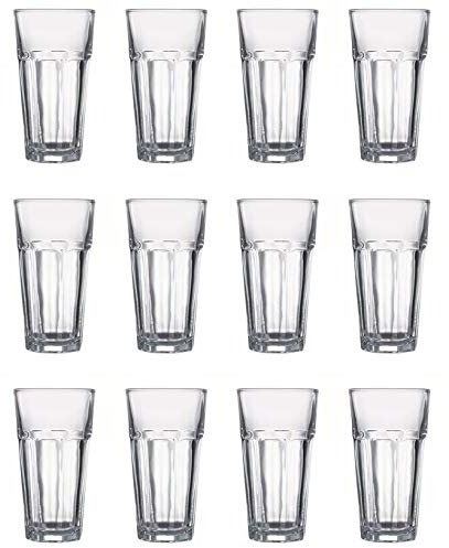 TAMLED Longdrinkglas 0,36 l im Set zu 12 Stück Caipirinha Cocktail Wasser Groß Trinkglas spülmaschinenfest stapelbar