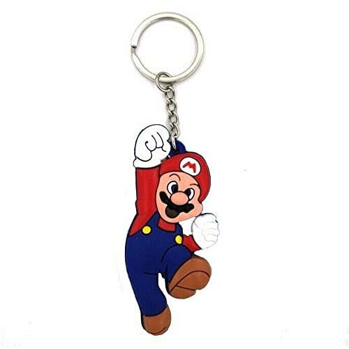 SUPER MARIO Bros Gummi-Schlüsselanhänger Doppelseitig Figur - 8 cm