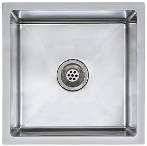 vidaXL Fregadero de Cocina Hecho a Mano Pila Lavabo Alberca Servicio Comedor Grifo Lavar Olla Platos Integrado Acero Inoxidable