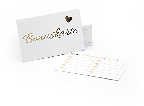 125 Bonuskarten - Treuekarten - mit exklusiver Goldprägung - premium Qualität - Nagelstudio - Friseur - Kosmetik - Fußpflege - Bonus Karten Stempel - Stempelkarten