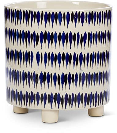 Abbott Collection Brushstroke Pflanzkübel mit Füßen - Steinzeug Blumentöpfe für Innen- und Außenpflanzen - Langlebige Keramiktöpfe zum Pflanzen von Sukkulenten, Blumen, Gräsern, Bambus - Groß