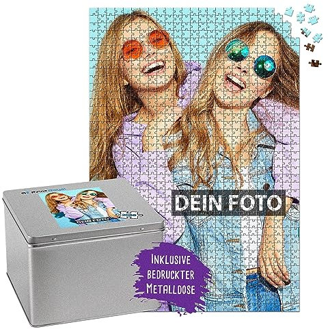 Foto-Puzzle mit eigenem Foto Bedrucken - Puzzle selber gestalten - 2000 Teile inkl. hochwertiger Metalldose, Hochformat, 68,5 cm x 96,5 cm I Personalisiert