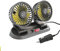 Ventilateur de voiture 12 V, ventilateur de refroidissement électrique avec prise allume-cigare double tête réglable à 360 degrés, camping-car, bateau