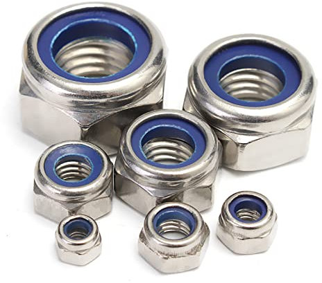 165 Teile/satz M3 M4 M5 M6 M8 M10 M12 Verzinkt #304 Edelstahl Selbstsichernde Mutter Kontermutter Kontermutter Slip Nylon Sechskantmutter