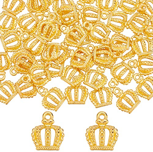 SUNNYCLUE 1 Box 100 Stück Kronen-Charms In Loser Schüttung König-Charms König-Kronen-Charms Für Die Schmuckherstellung Kronen-Cabochons Flatback-Kronen-Charms Armbänder Ohrringe Halsketten Zubehör Nai
