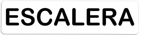 Becral® - Señal adhesiva de PVC ESCALERA | Placa puerta PVC BLANCO | Señal informativa | Cartel Puerta 200X50mm