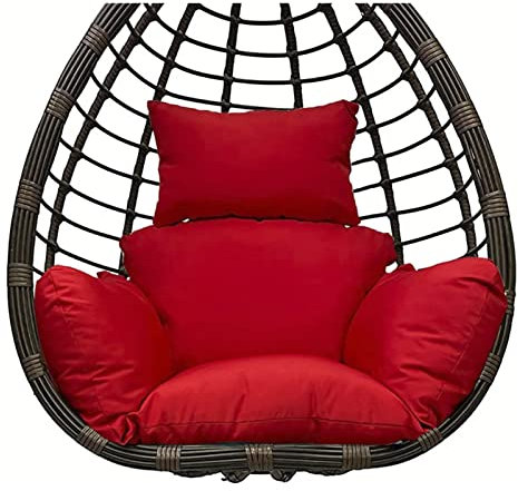 Hängesessel Kissen Auflagen Schaukelstuhl Sitzkissen Hängestuhl Sitzauflage Auflage Polster Ersatzkissen Hängesessel Hängekorb Kissen zum Indoor Outdoor Patio Yard Garten,Rot