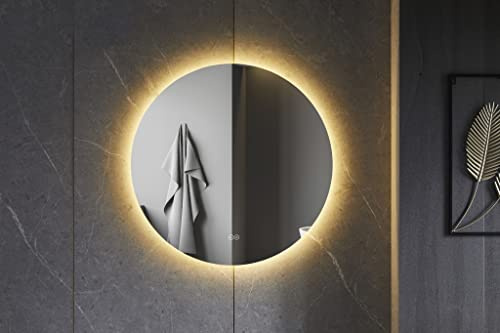 Quality Heating Bella Mirror Spiegel mit Beleuchtung – Rundum-LED-Beleuchtung und Anti-Beschlag (Warmweiß, 100L x 100W cm)