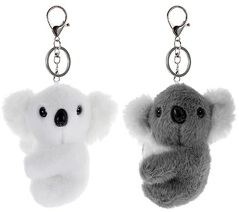 2 Pièces En Peluche Koala Porte-Clés Peluche Koala Poupée Porte-Clés Animal En Peluche Pendentif Petit Koala Ours Clé Pendentif Bourse Charmes Ornement Suspendu