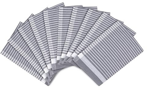 Ross - Exclusiv - 10 X Geschirrtücher - Baumwolle - Leinen - im Set (Silber)