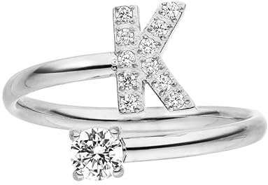 Purelei Buchstaben Ring – Damenring aus langlebigem Edelstahl – Wasserfeste Ringe – Verstellbare Ringe von Größe 50 bis 60 – Modeschmuck für deinen individuellen Look