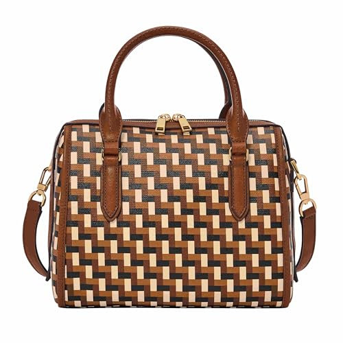 Fossil Damen Satchel Williamson Umhängetasche, Gewebter neutraler Druck